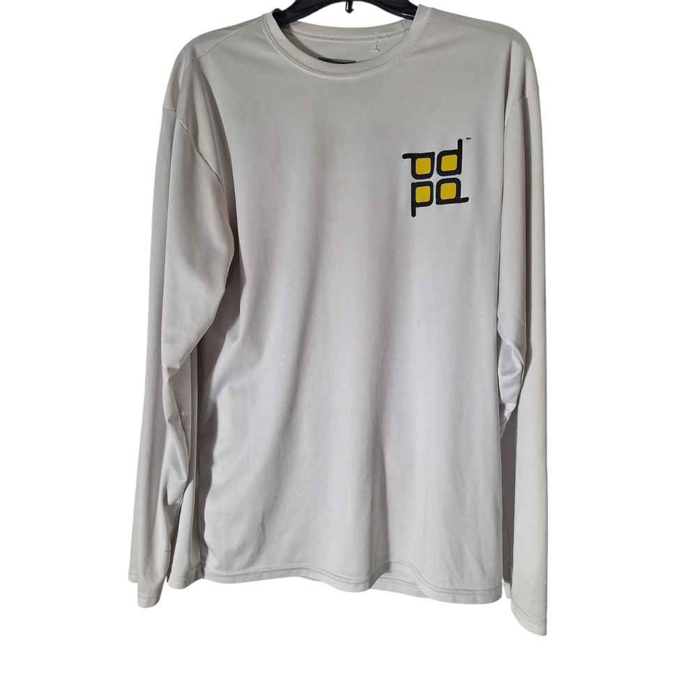 Paddletek Long Sleeve Shirt Adult A4 Large White Athletic Pickleball Logo Tee